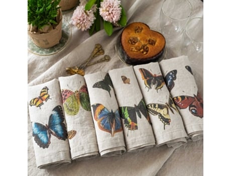 Conjunto de 6 Guardanapos Borboletas Voadoras HOUSE ART