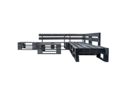 Maison Exclusive - Sofás De Paletes Para Jardim 6 Pcs Madeira Preto