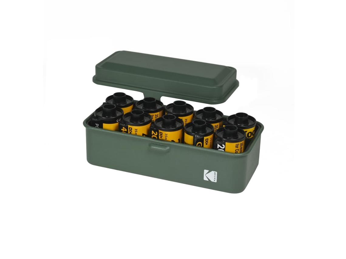 Estojo Compacto de Aço KODAK para 8 Rolos de Filme 120 ou 10 Rolos de Filme 135, Tampa Removível, Acabamento Fosco (120/135)