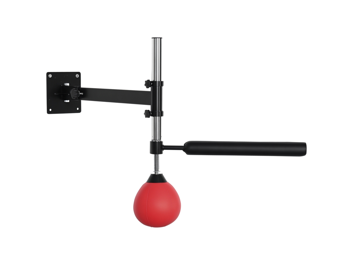 Suporte De Boxe Com Bola De Velocidade E Barra De Reflexos, Montado Na Parede, Altura Ajustável, Preto/vermelho Ehstmind