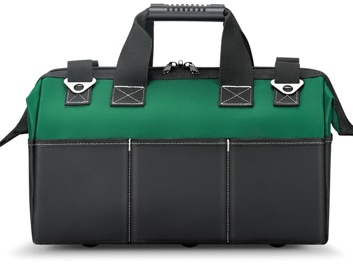 Bolsa Para Ferramentas De 16 Polegadas Com Abertura Larga, Confeccionada Em Tecido Oxford 600d, Com 14 Bolsos, Ideal