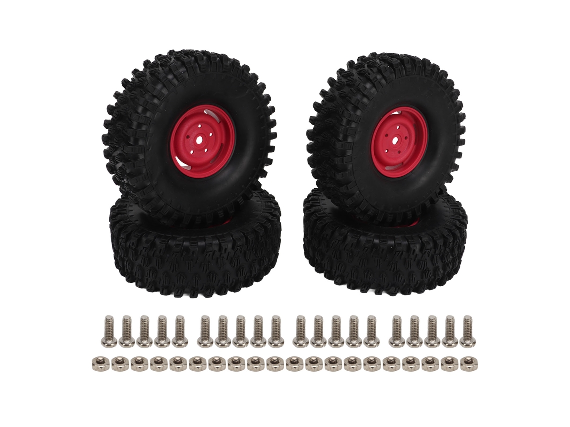Mali conjunto de Rodas Rc 4pcs 1.9 Polegadas Diâmetro 120mm Pneus Plásticos para Carro Off Road Rc Escala 1/10 Vermelho