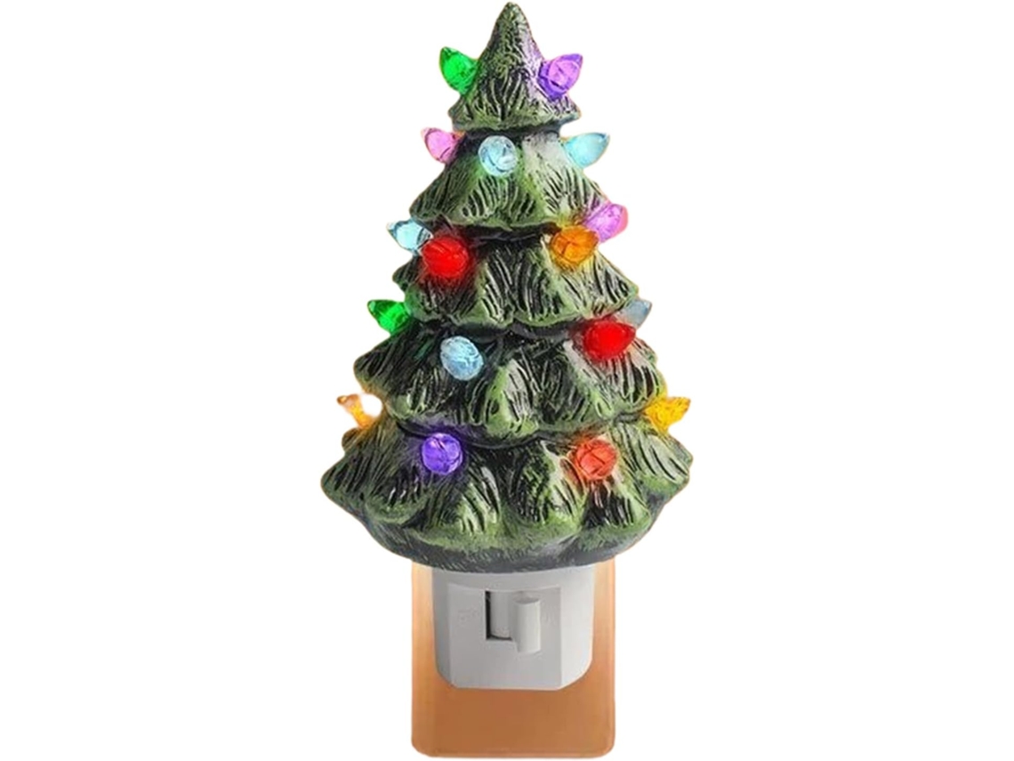 Luminária Noturna Em Forma De Árvore Natal Resina Iluminação Ambiente