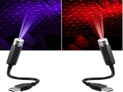Lurelia Projetor Led Usb Para Carro, Rotação 360°, Rgb, Céu Estrelado, Azul