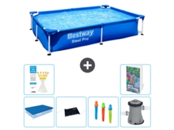 Bestway Piscina Bestway Steel Pro Retangular - 221x150x43 Cm - 7-peças S37