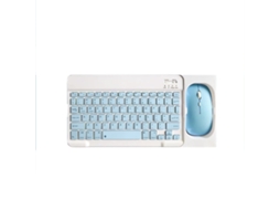 Conjunto De Teclado E Mouse Bluetooth, 10 Polegadas, Recarregável, Com Estojo, Azul Celeste