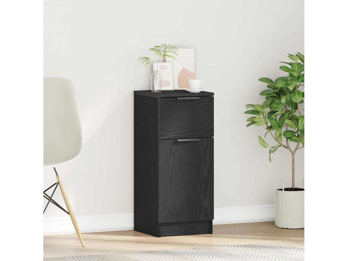 Vidaxl Buffet Carvalho Preto 30 X 30 X 70 Cm Derivados De Madeira