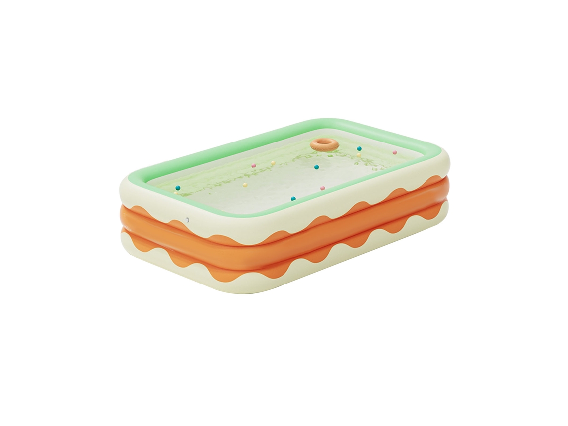 Piscina Hinchable de 3 Capas de Pvc Plegable para Interior Y Jardín Naranja 1.31m