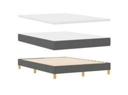 Conjunto 1 Cama Box Vidaxl Cinzento Tecido (140 X 200 Cm)