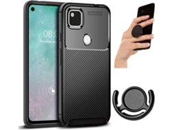 Capa, Suporte e Popsocket Google pixel 4A Rugged Carbon Preto