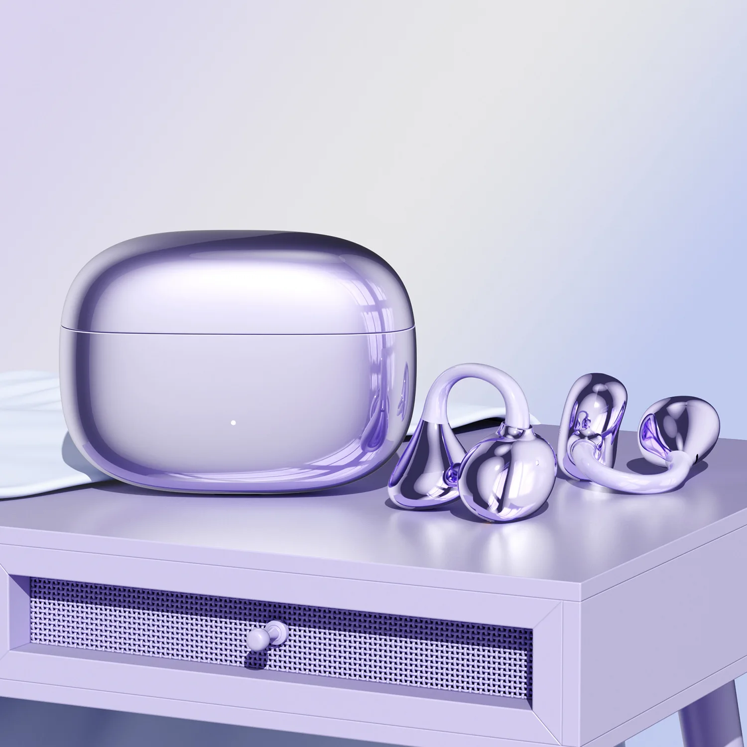 Fones De Ouvido Bluetooth 6.0 Com Clipe (roxo), Bateria De Longa Duração, Ideais Para Esportes.