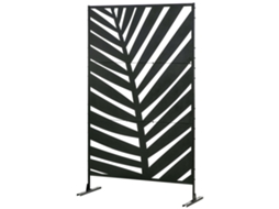 Divisória Jardim 122x45x198cm Padrão Vegetal, Estrutura Aço Preto