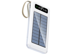 Bateria solar de 10.000 mAh, carregador com múltiplas portas USB, cabos integrados, S/MARCA