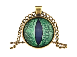 Colar Mulher Vidro Metal Padrão Olhos Estilo Retro Ocidental Verde