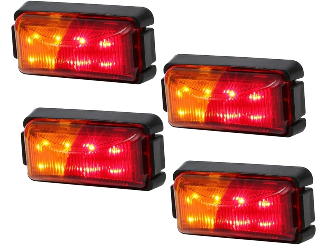Conjunto De 4 Peças De Luzes Traseiras Para Reboque Com Indicadores De Direção Em Led E Luzes De Posição Laterais.