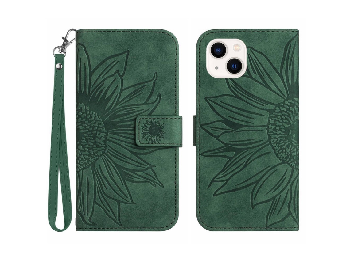 Capa Padrão Flores Queda Para Iphone 15 Plus Pele Sintética Multicor