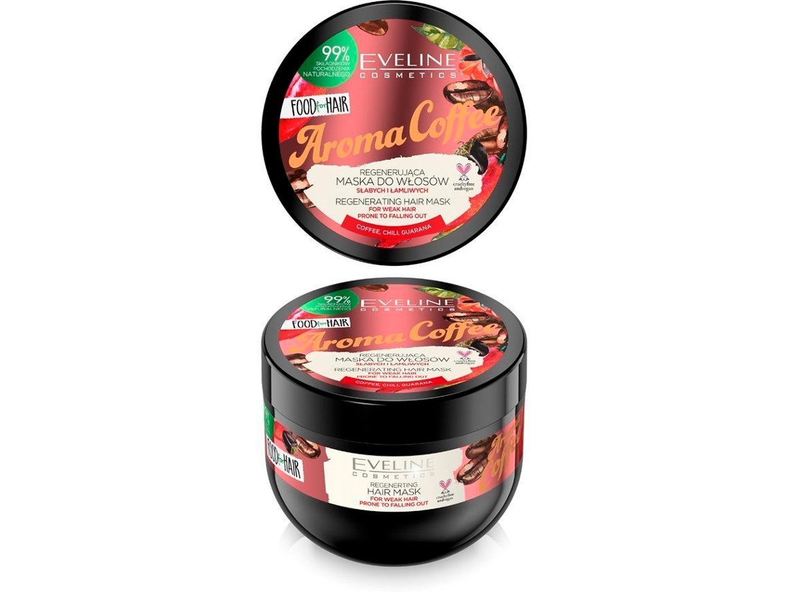 mascarar Eveline Alimento para o cabelo para cabelos fracos e quebradiços regeneração e fortalecimento 500ml de café