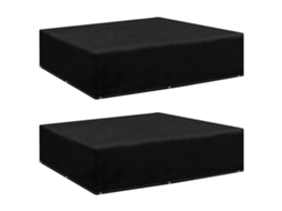 Vidaxl Capas Para Mobiliário De Jardim 2 Pcs 8 Ilhós 200x200x70 Cm