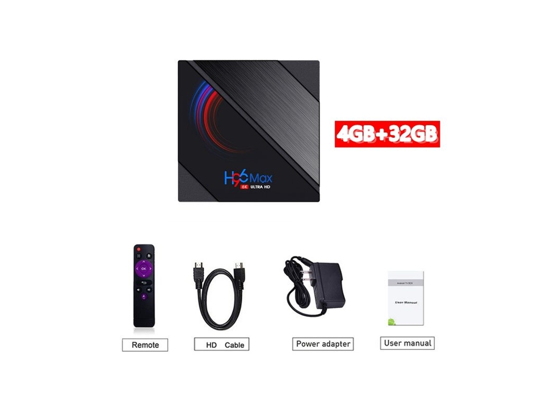 Box Smart Tv H96 Max H616 Dual-Band Wifi Android 10.0 4+32G 4+32Gplug Europeu