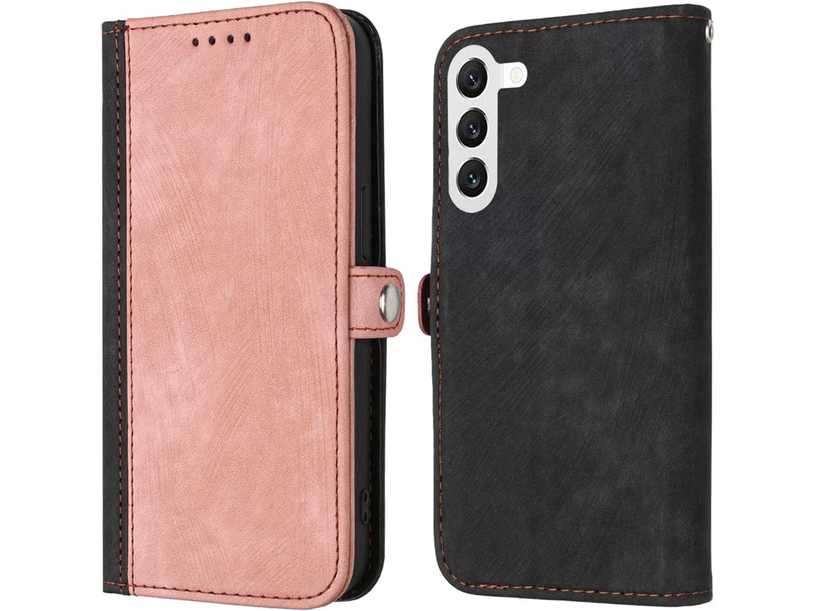 Correia Slots para Samsung Galaxy S23 HONGWE. Magnética com Porta-Cartões Rosa