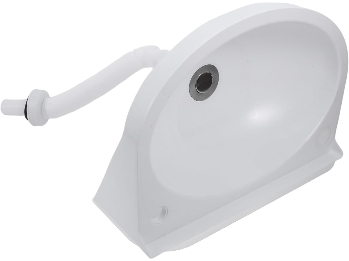Lavatório De Canto De Parede Em Plástico Branco, Semicircular