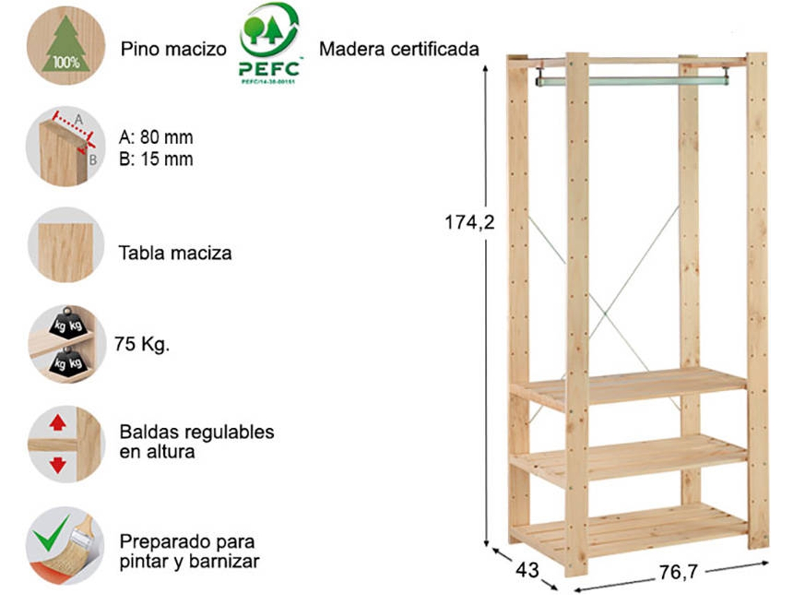Kit Estante Evolution 175X76,7X43Cm ASTIGARRAGA