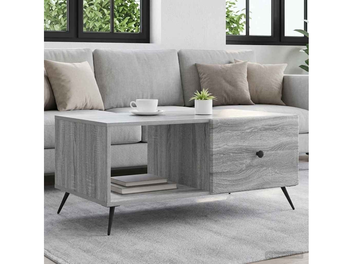 Vidaxl Mesa De Centro Sonoma Cinzento 90 X 50 X 40 Cm