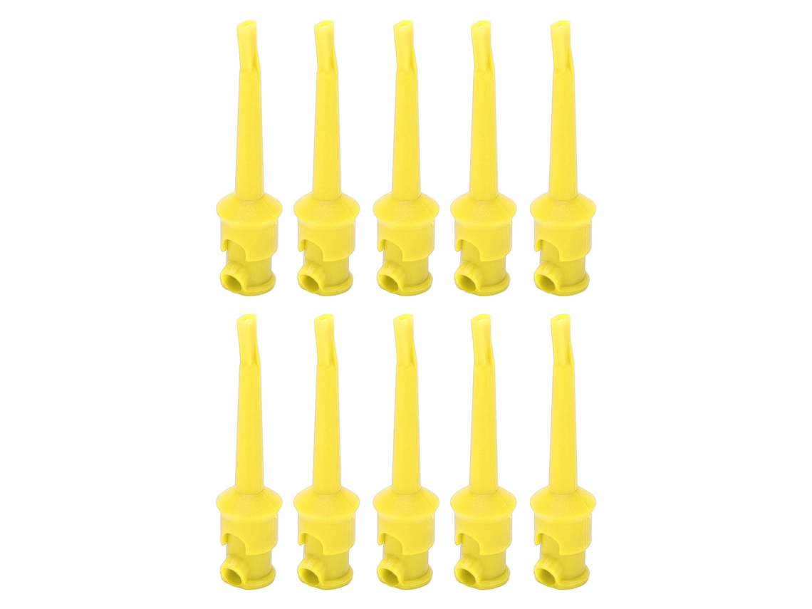 10pcs gancho de teste j.30007 para multímetro com solda,clip teste elétrico,tensão e circuito rotineiro amarelo | S/MARCA