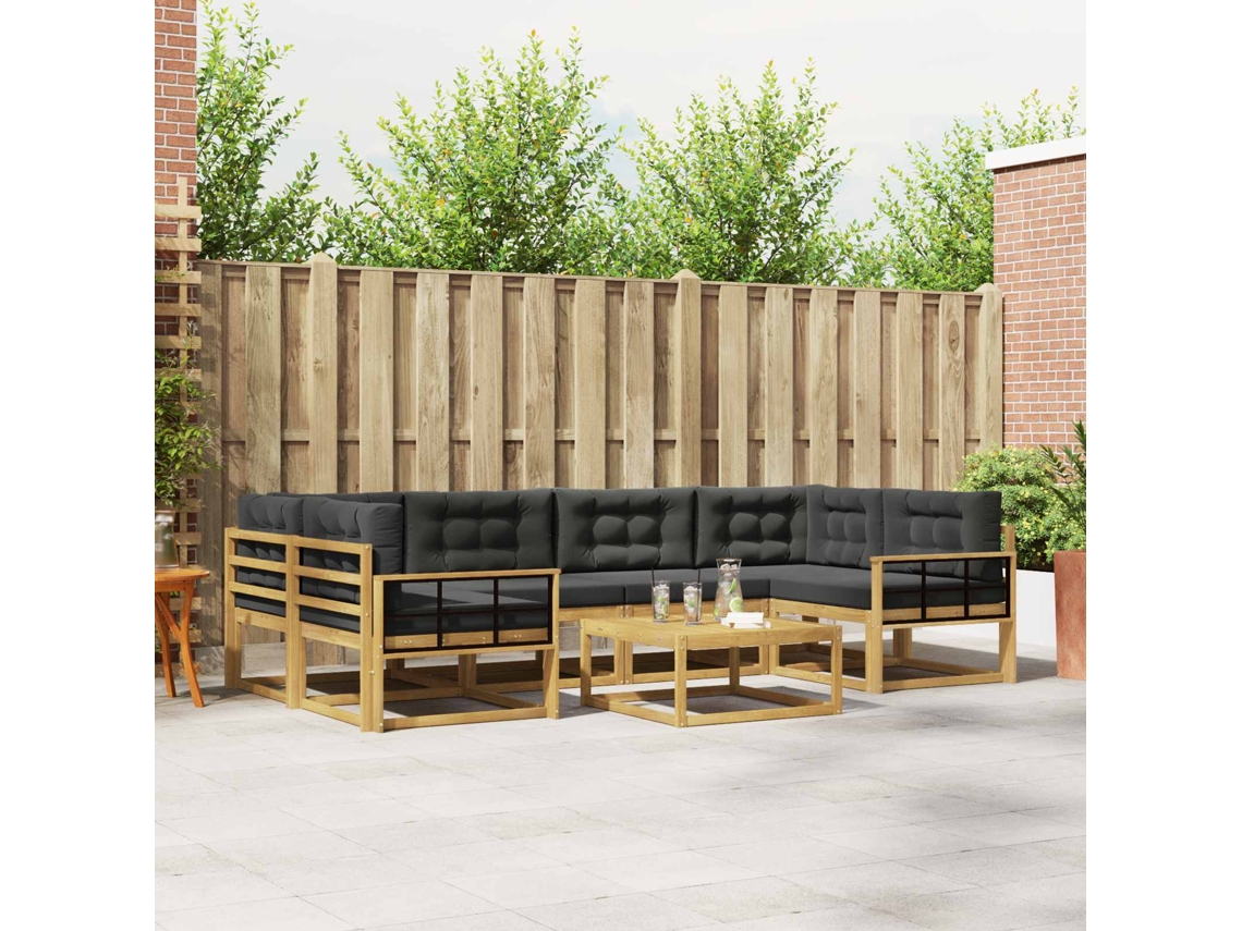 Vidaxl Conjunto De Sofás Para Exterior 5 Unid. Branco E Antracite