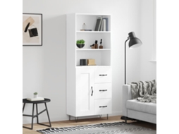 Vidaxl Armário Alto 69,5x34x180 Cm Derivados De Madeira Branco