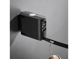 Varal retrátil de roupas Slowmoose preto, com 1 ou 2 bandejas e furos de lavagem, 4,2 m, para uso interno e externo.