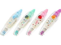 4 Fita Corretiva Compacto, para Material Escolar, Tamanho Compacto CHABERLU