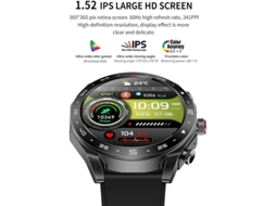 Smartwatch Com Fones De Ouvido Tela Ips De 1.52 Para Homens E Mulheres Rastreador De Fitness Robusto À Prova Dágua Ip67 Preto Yizhood