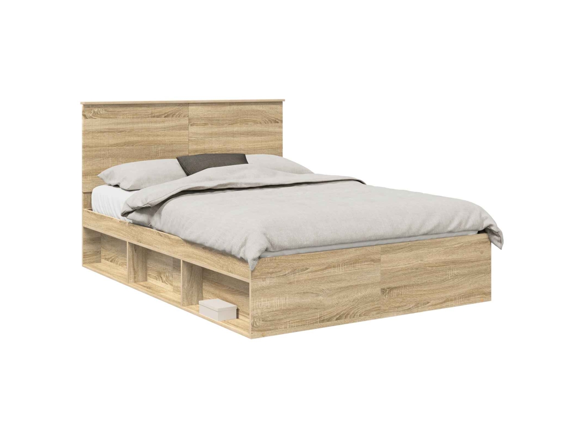 Vidaxl Estrutura Da Cama Com Cabeceira Sonoma 140 X 200 Cm