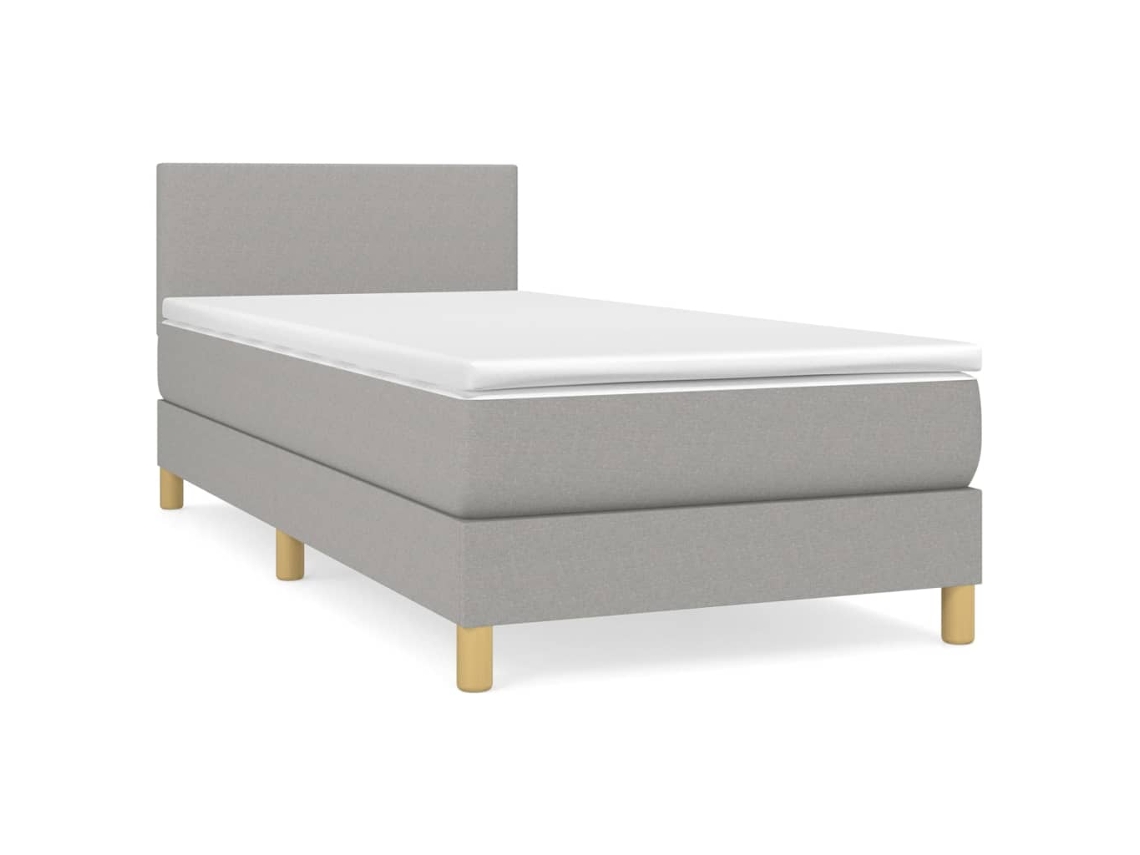 Cama com Molas/colchão 80x200 Cm Tecido Cinza claro MAISON EXCLUSIVE