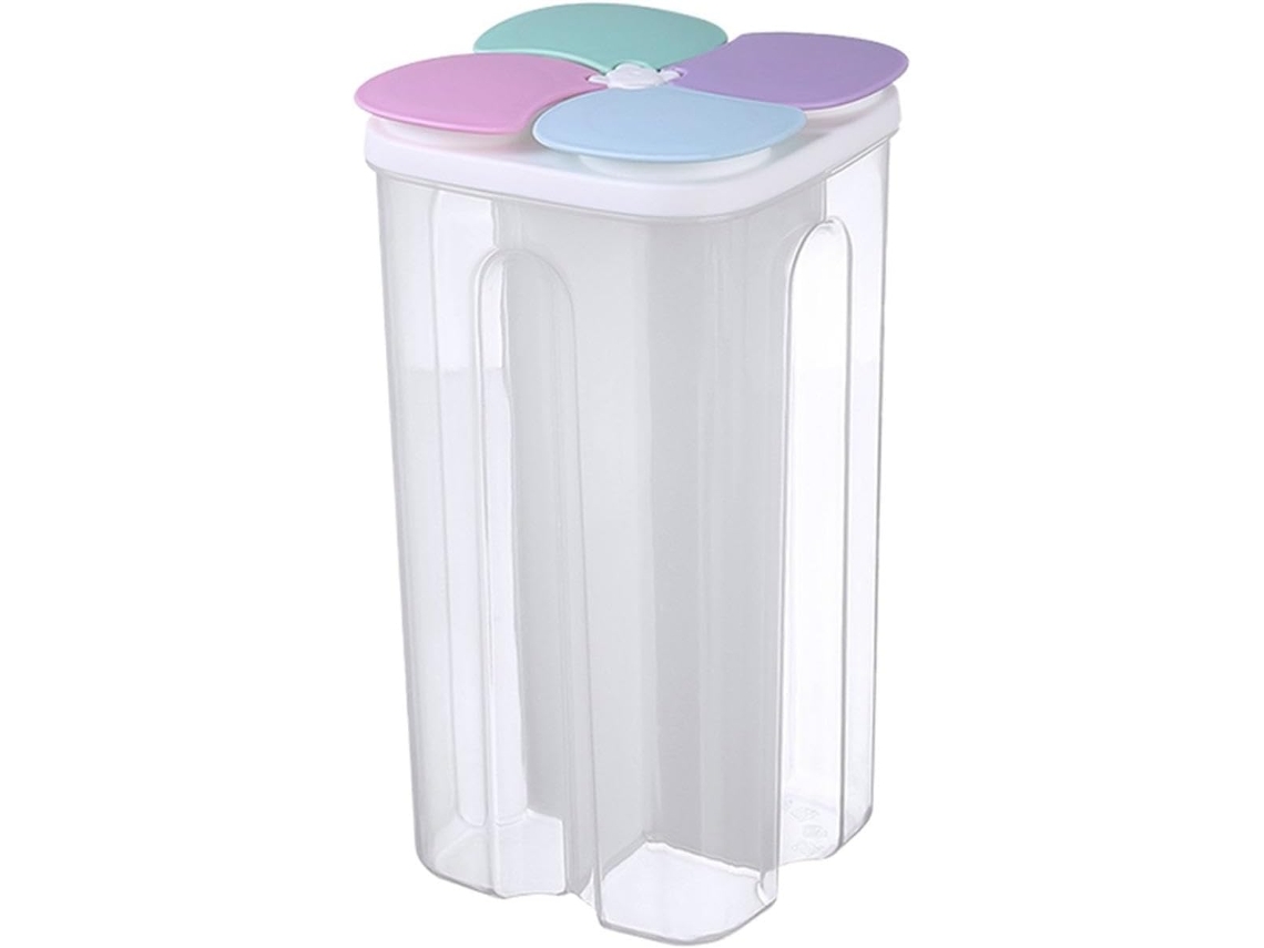 Recipiente Hermético, 25 Cm, 4 Compartimentos, Com Tampa, Para Arroz, Para Organização Doméstica Na Cozinha E Bancada
