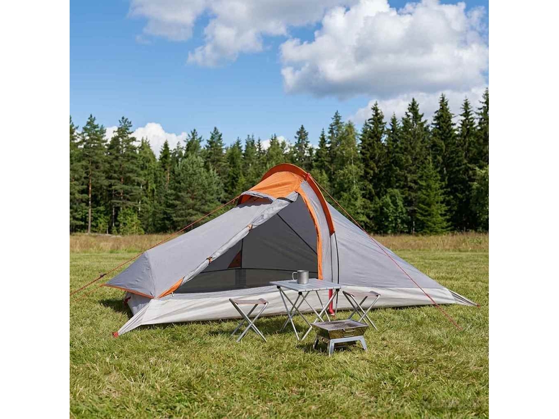 Vidaxl Barraca Para Caminhadas Cinza E Laranja 4 Pessoas
