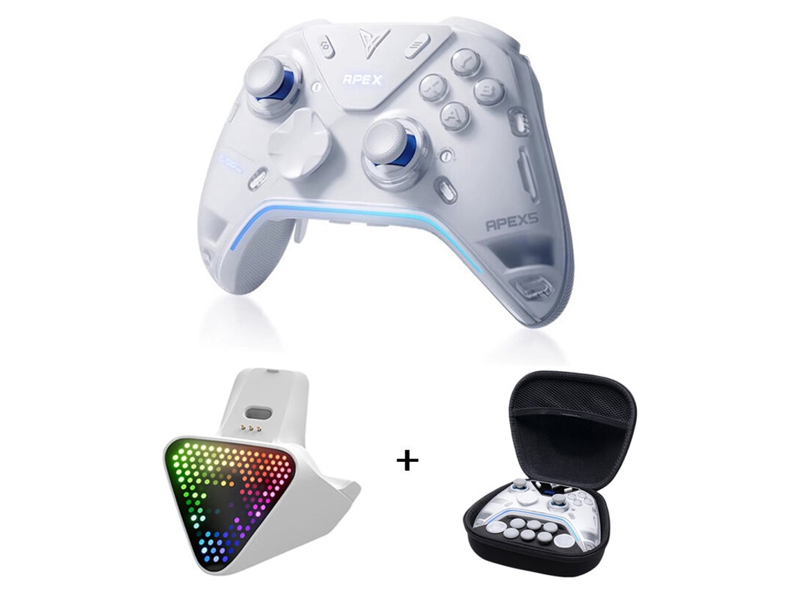 Comando Flydigi Apex 5 Elite Com Force Feedback, Iluminação Rgb E Bolsa - Gamepad Sem Fios Bluetooth Para Jogos