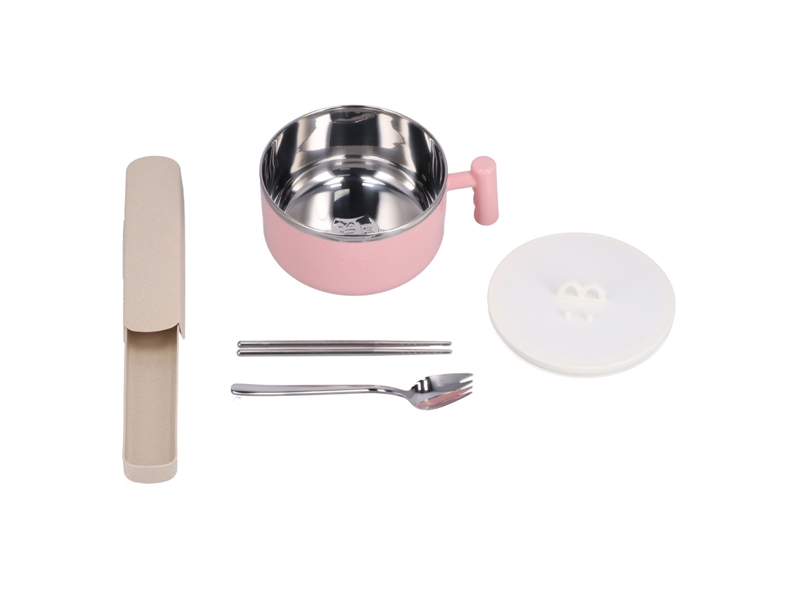 Conjunto de Prato de Macarrão de Aço Inoxidável 304 com Tampa Anti salpico | S/MARCA