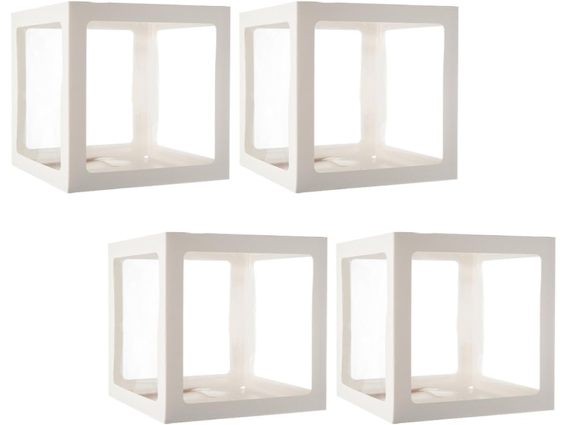 Caixas Decorativas Balões Festas Aniversário Conjunto 4 Peças Pvc Cartão Rígido Caixa Branca Decoração Diy GOKOCO
