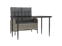 Garden Dining Set, Garden Dining Sets Vidaxl Cinzeto Rattan / Vime (mesa Com 140 Cm De Comprimento)