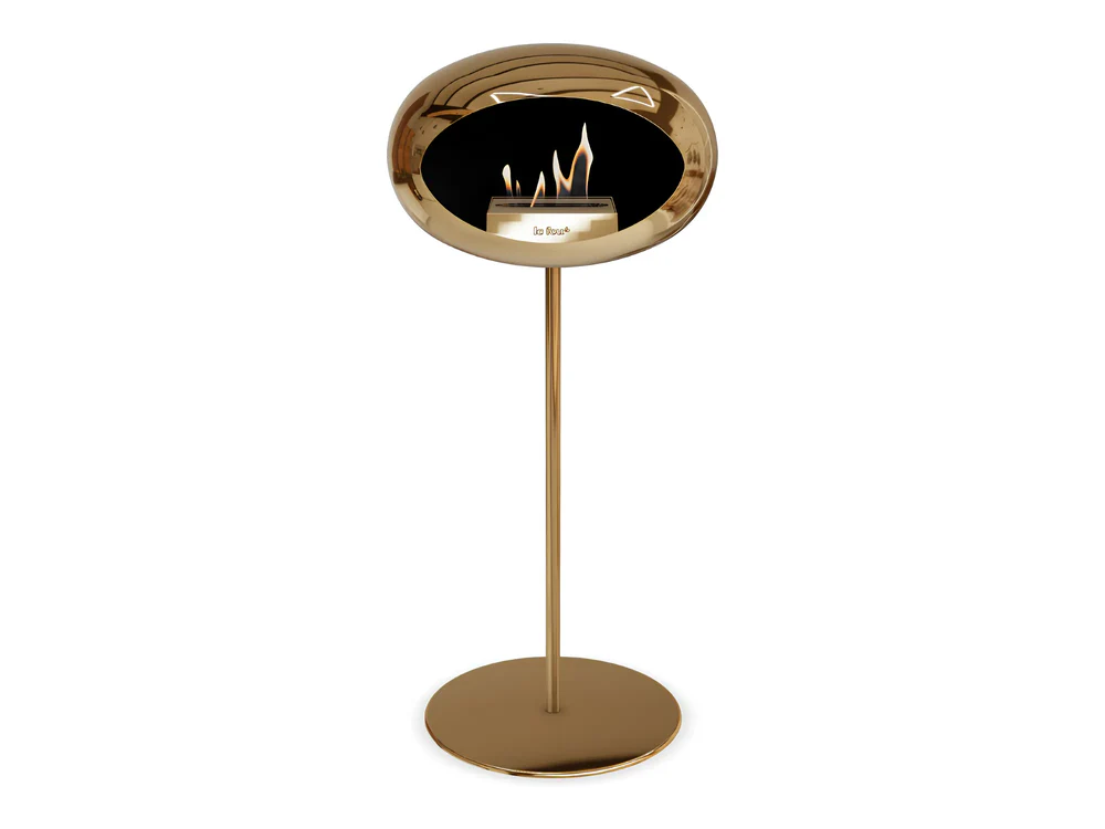 Lareira Bioetanol Ground Steel High Chromed Rose Gold 2 Le Feu