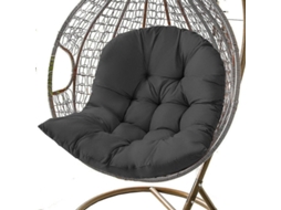 Almofada para Cadeira de Ovo Cesto Hamaca Jardim Cradle Soft Confortável Antidesgaste Uv Lavável 80x120cm Preto