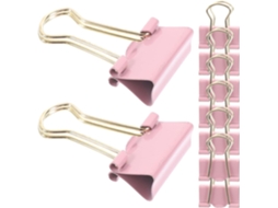 Betooky 9 Clipes Metálicos Rosa para Artigos de Papelaria, Práticos e Delicados para Organizar Páginas e Fixar Documentos