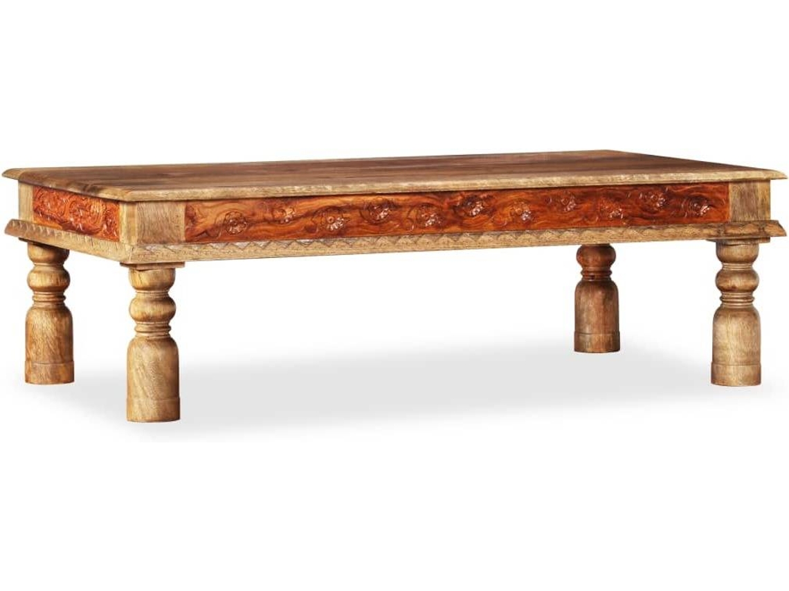 vidaXL Mesa de centro madeiras mangueira/sheesham maciças 110x60x38cm