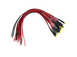 100 Peças De Diodos Emissores De Luz Led 12v Com Cabeça Redonda, 3mm, 20cm, Amarelo, Alto Brilho, Com Fio Pré-instalado