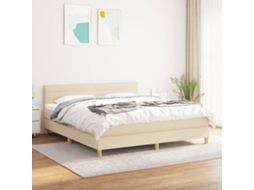Vidaxl Cama Com Molas/colchão 180x200 Cm Tecido Cor Creme