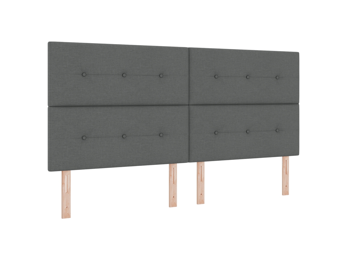 Cama Box  Com Colchão E Led - Cinza Escuro Vidaxl De Tecido (200x200 Cm)