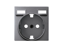 Tampa para Tomada Schuko com 2 Carregadores Usb a + C 10 5W Alumínio Frio SIMON 82 Concept