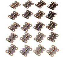 20 Peças De Dobradiças Borboleta Em Bronze Antigo 25x 20mm, Dobradiças De Ferro Com 4 Furos E Parafusos Para Caixas